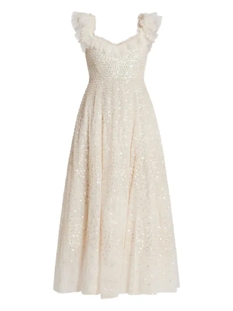 Needle & Thread robe mi-longue à sequins