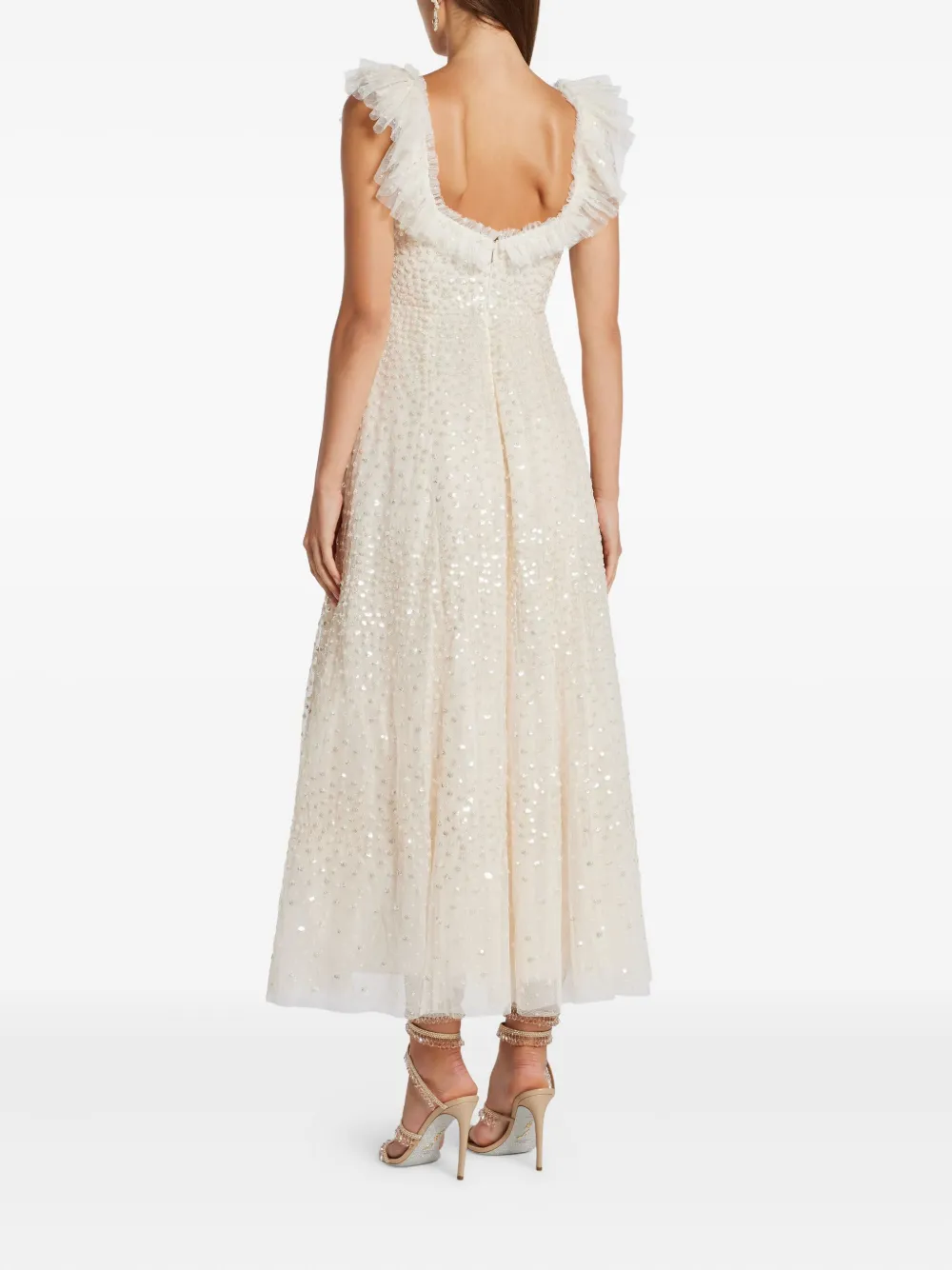 Needle & Thread Jurk met pailletten Beige