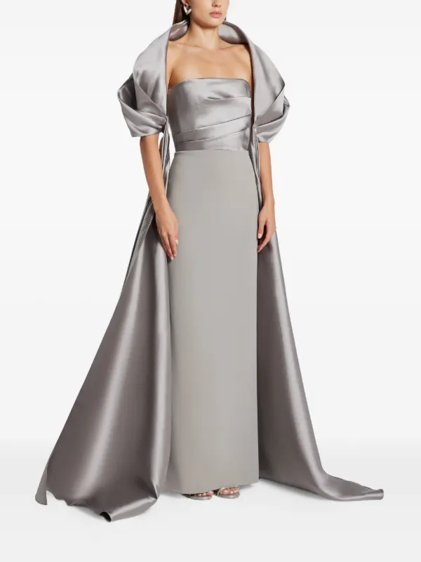 Solace London Vera Gown Dress | Grey | FARFETCH