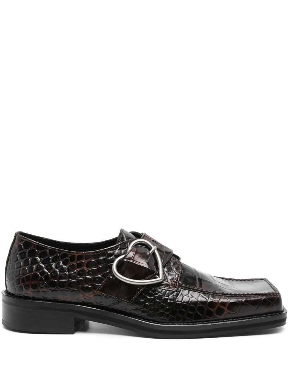 Martine Rose Loafers met vierkante neus en gesp Bruin
