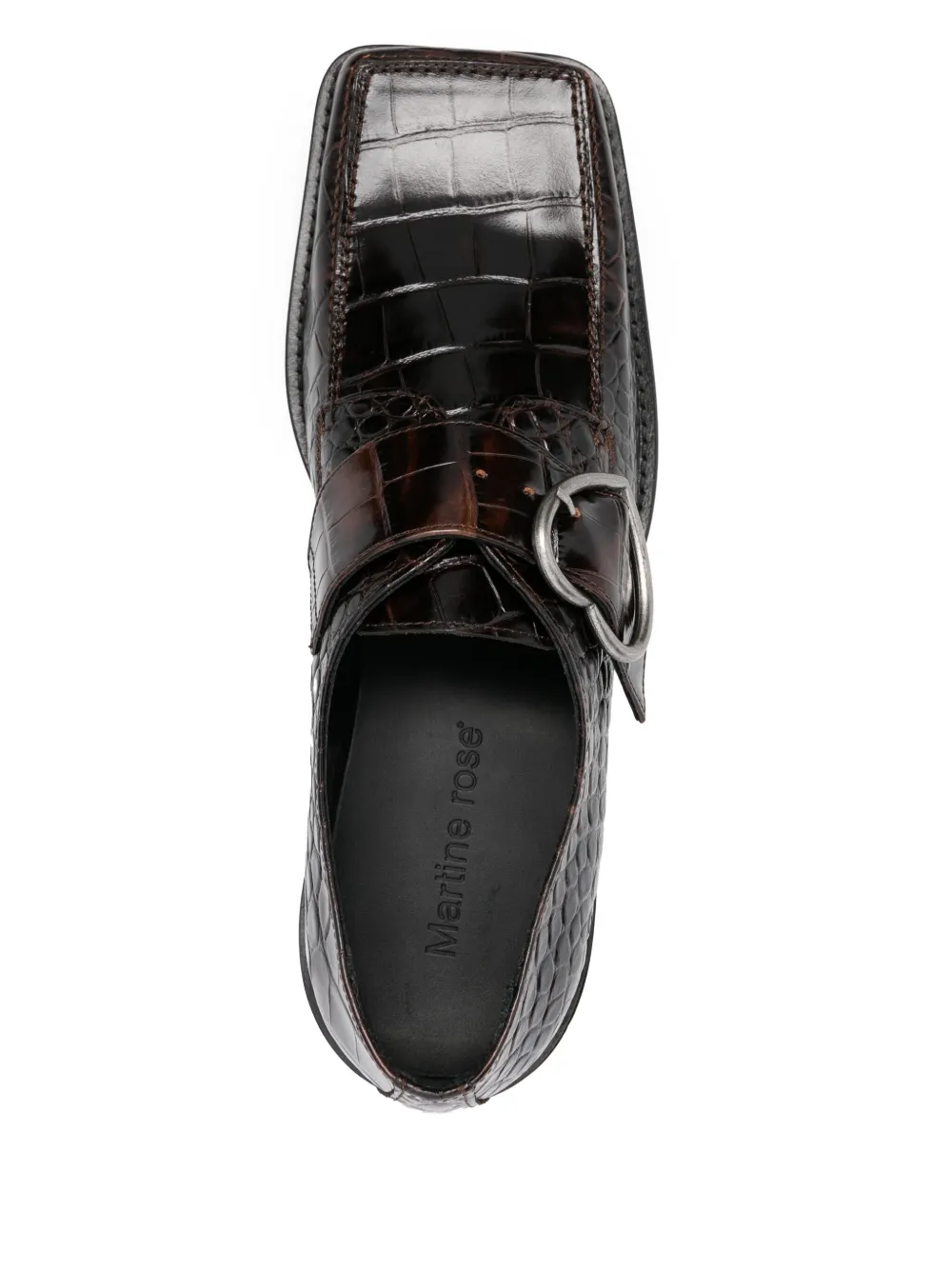 Martine Rose square-toe buckle loafers Brown