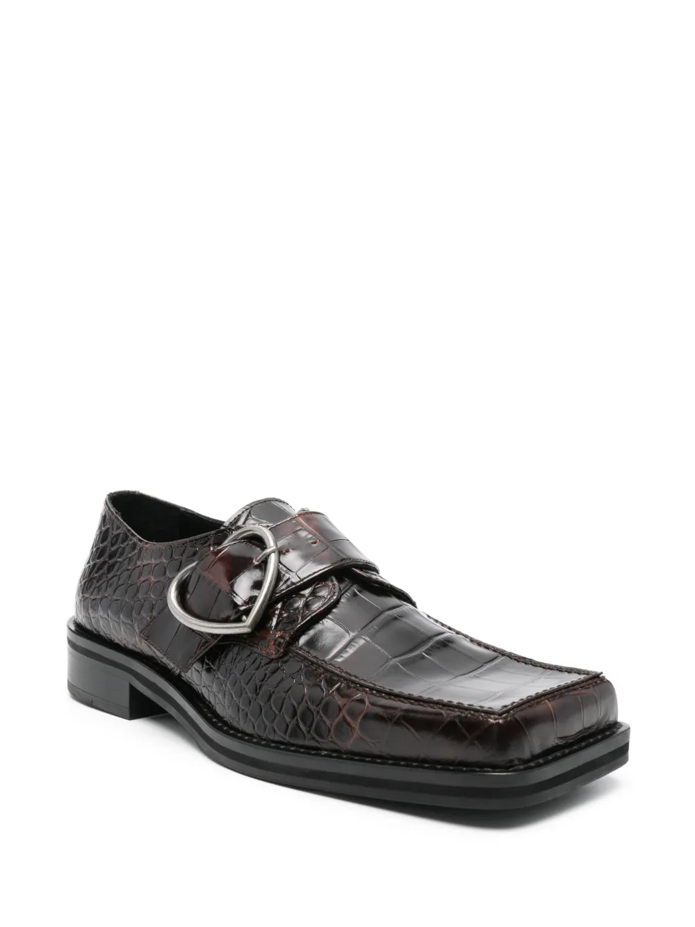 Martine Rose Loafers met vierkante neus en gesp - Bruin