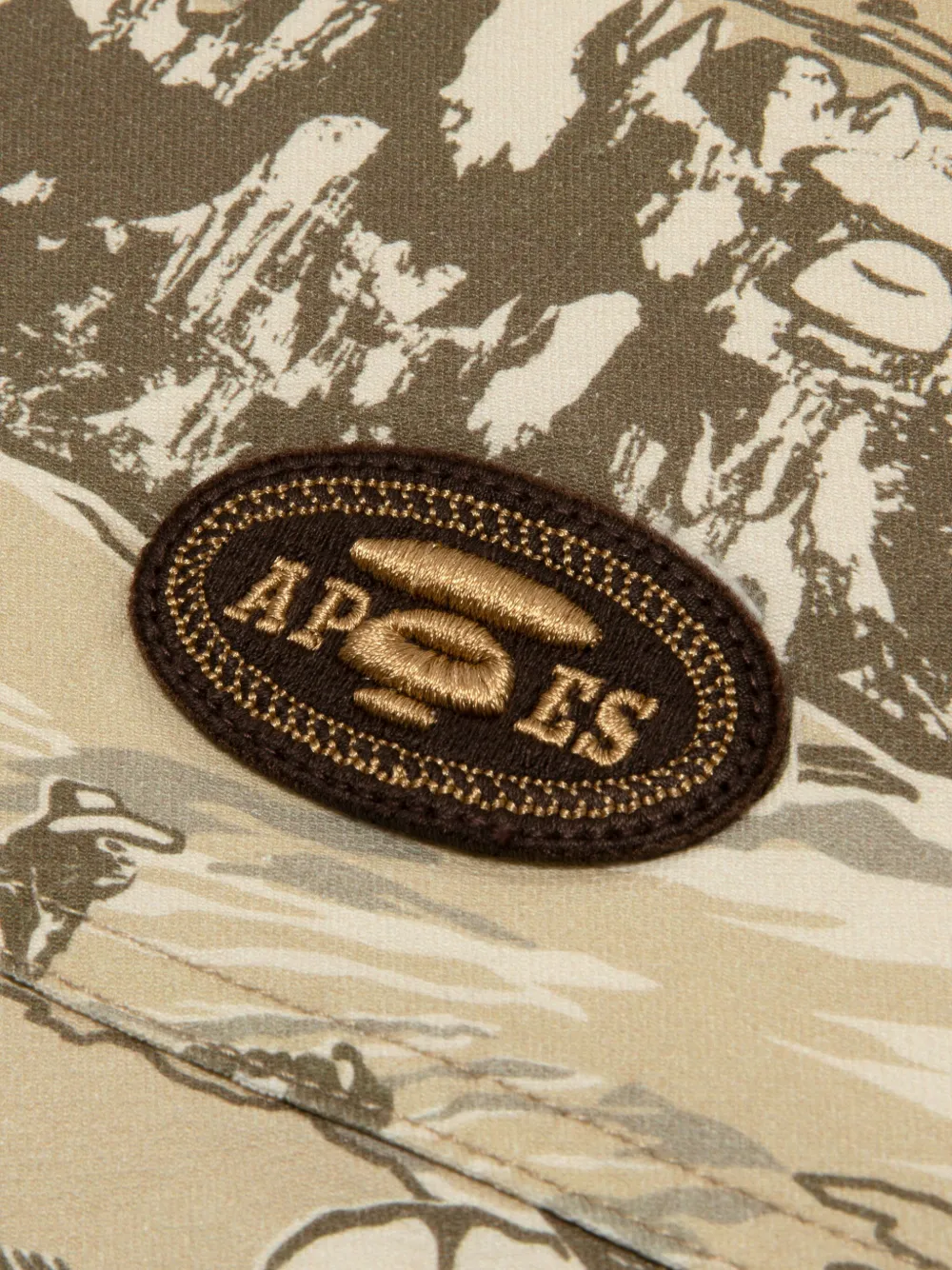 AAPE BY *A BATHING APE Overhemd met geborduurd logo Beige