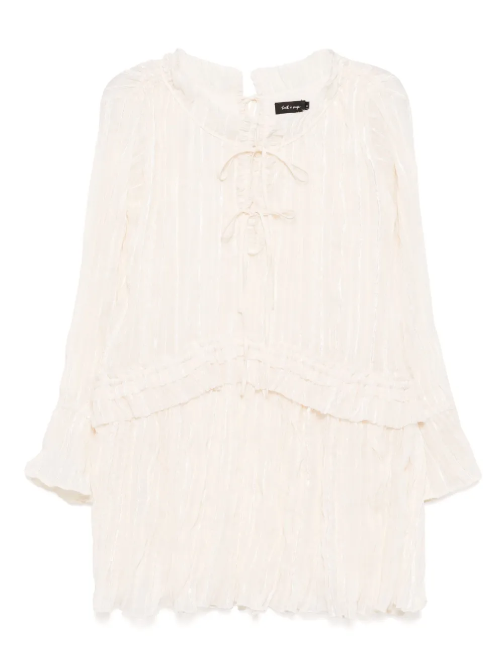 ruffle-detail midi dress