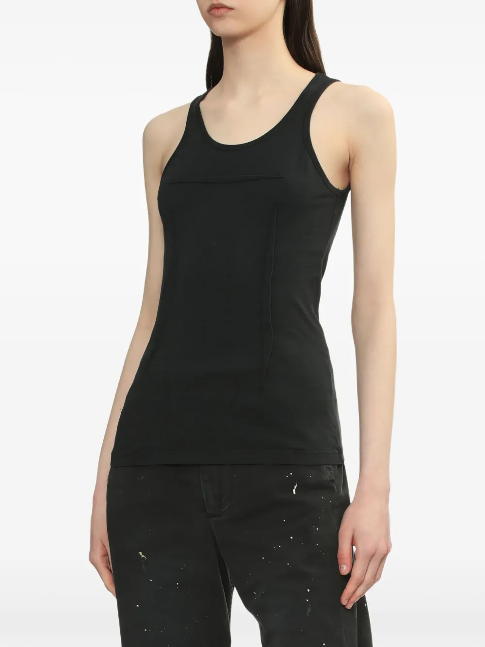 MM6 Maison Margiela Tanktop met asymmetrisch vlak Zwart