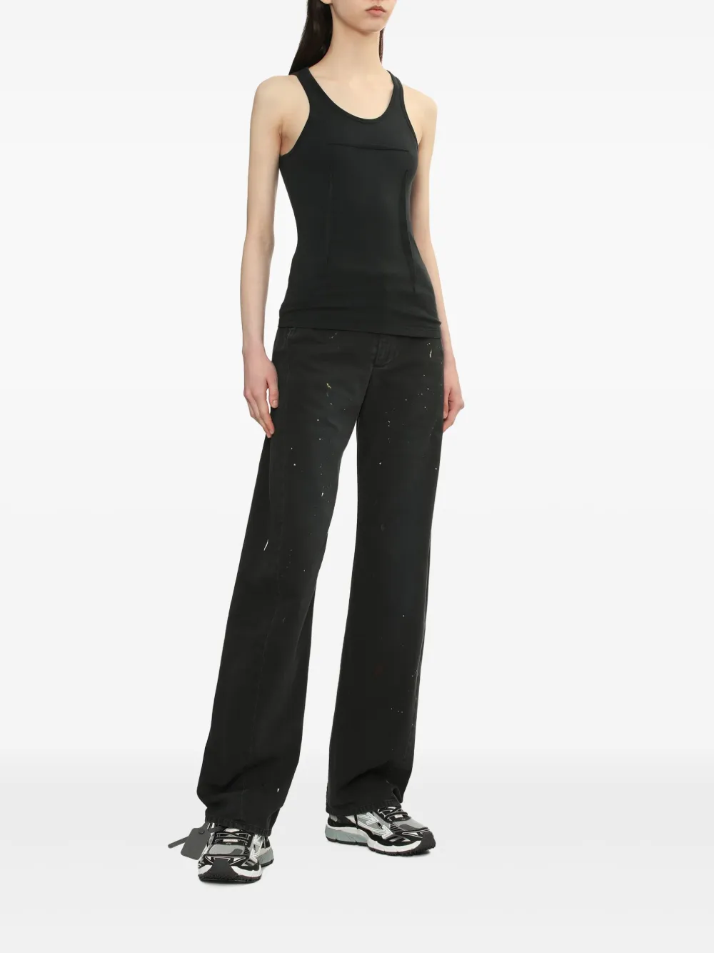 MM6 Maison Margiela Tanktop met asymmetrisch vlak Zwart