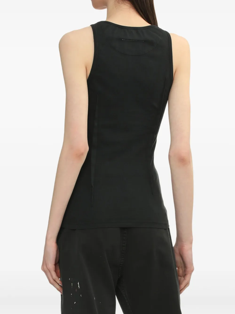 MM6 Maison Margiela Tanktop met asymmetrisch vlak Zwart