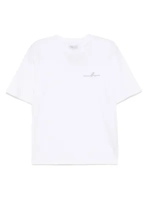 Agnès b. logo-embroidered T-shirt | White | FARFETCH CA