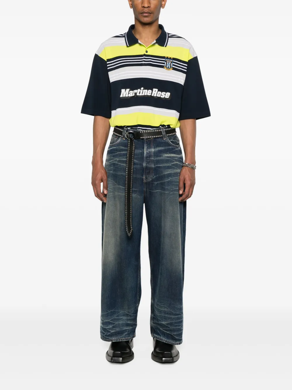 Martine Rose Poloshirt met vlakken Blauw