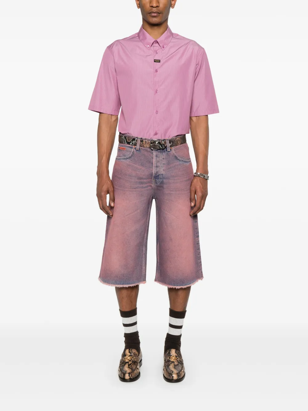 Martine Rose Jean shorts Roze