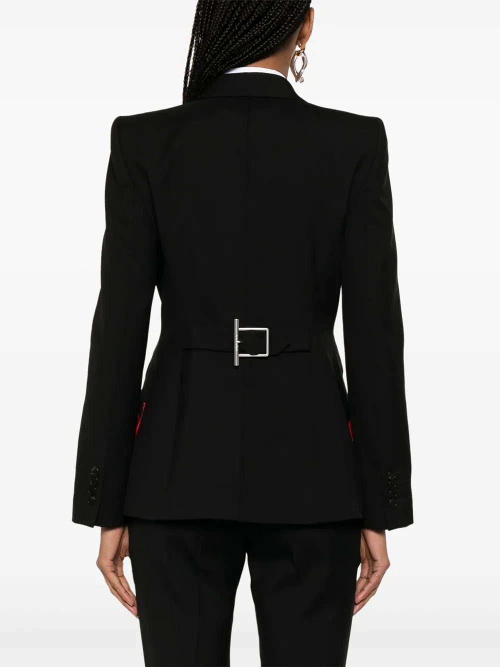 Alexander McQueen Blazer met puntige revers Zwart