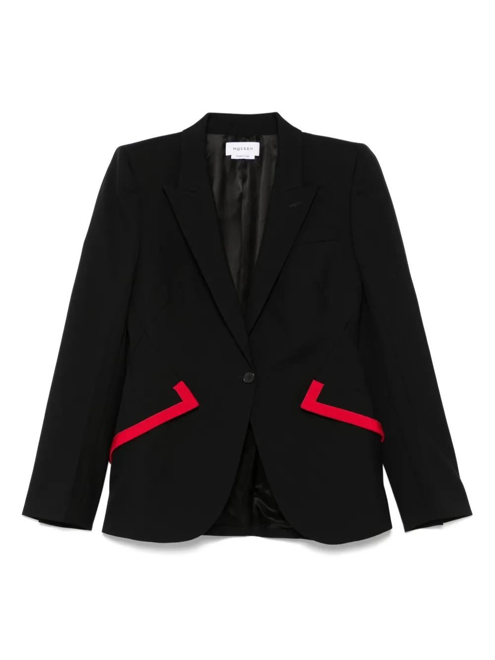 Alexander McQueen Blazer met puntige revers Zwart