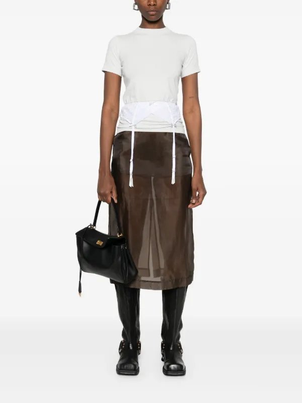 Tシャツ・カットソー BALENCIAGA LINGERIE T-SHIRT IN STRETCH COTTON Balenciaga Lingerie T-Shirt | Grey | FARFETCH