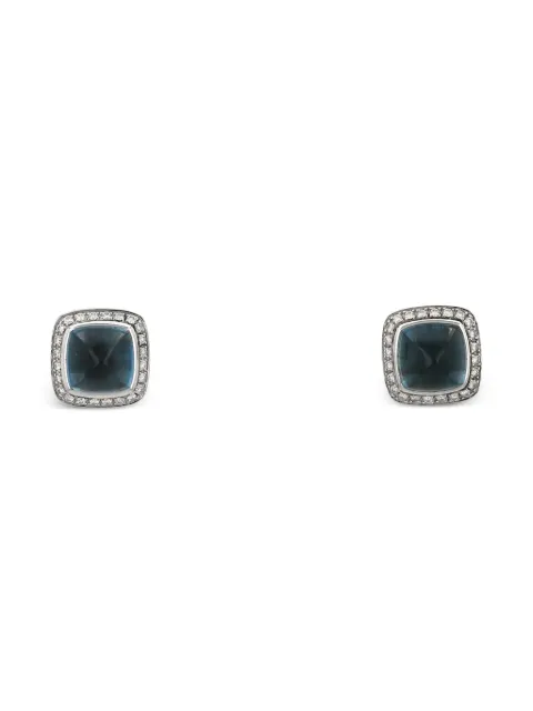 Fred 18K white gold Pain de Sucre diamond and topaz earrings