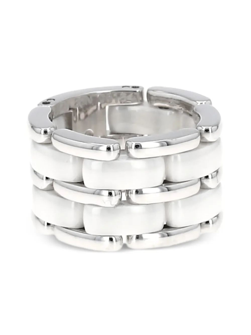 Pre-owned Chanel 18k White Gold Ultra Ring In Silver