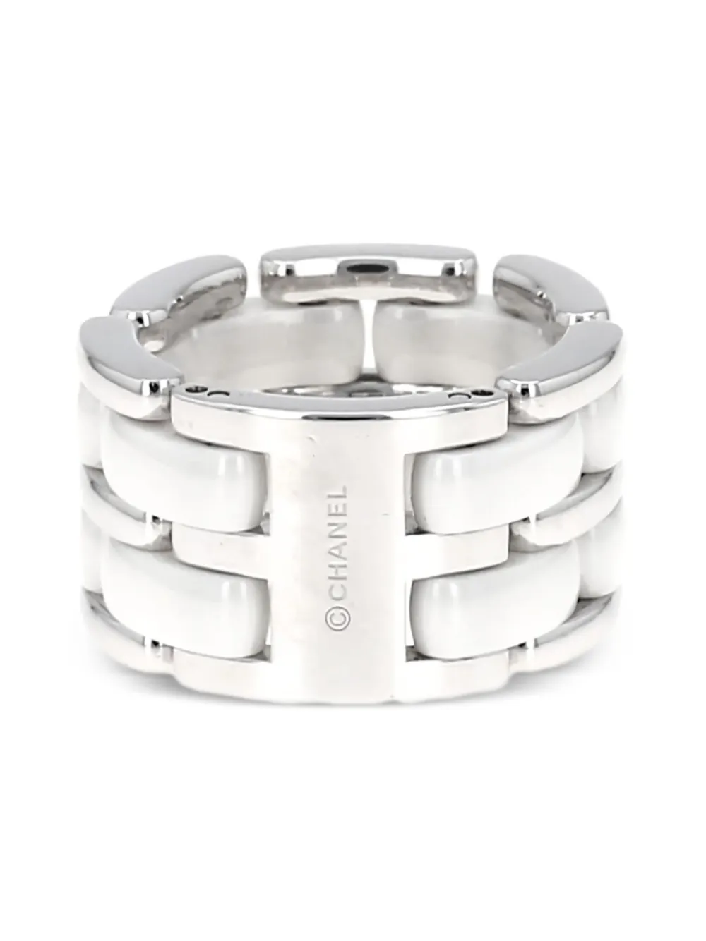 Pre-owned Chanel 18k White Gold Ultra Ring In Silver