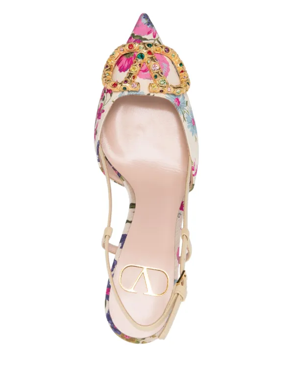 VALENTINO Vロゴ シグネチャー スリングバック パンプス 23cm Vロゴ シグネチャー カーフスキン スリングバック パンプス 40