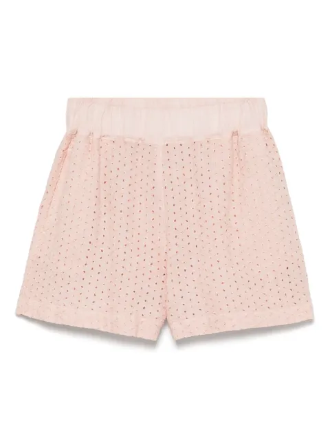 120% Lino shorts con bordado inglés