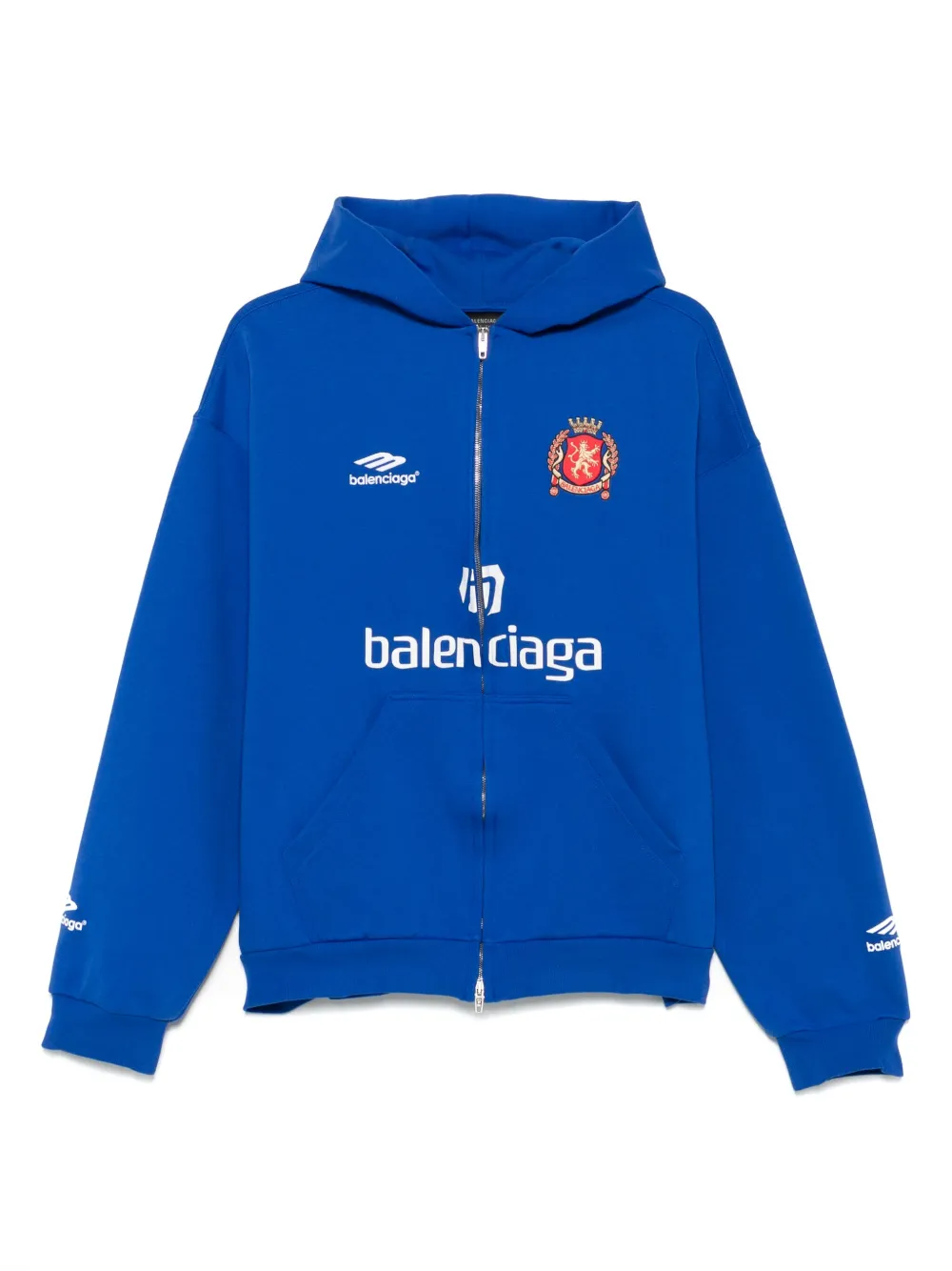 Balenciaga Hoodie met logo Blauw