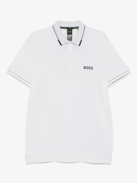 BOSS contrast-logo polo shirt in a slim fit