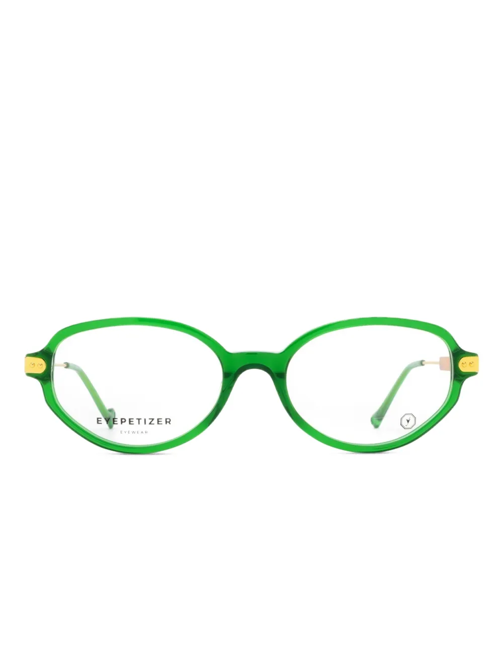 Eyepetizer Madison oval-frame glasses | Green | Image 1