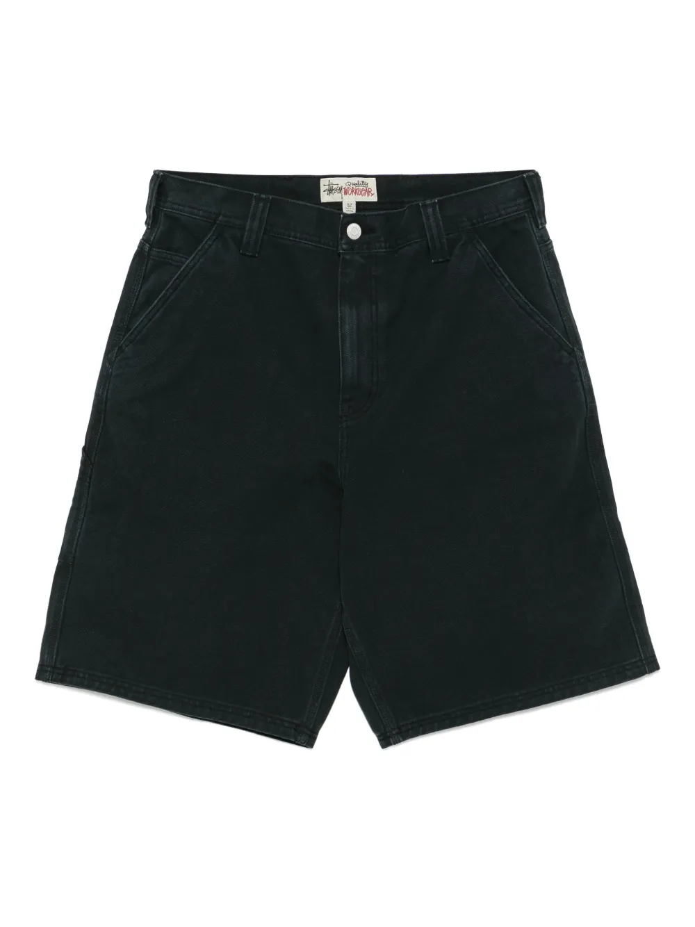 Stüssy washed-effect canvas shorts | Black | Image 1