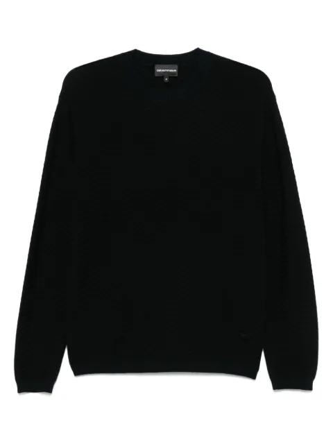 Emporio Armani suéter con motivo en zigzag