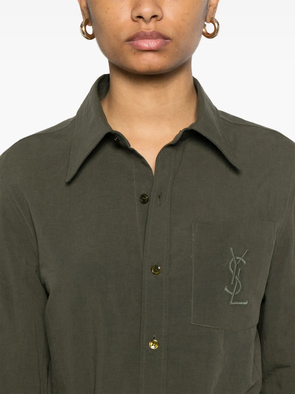 Saint Laurent Cassandre blouse Groen