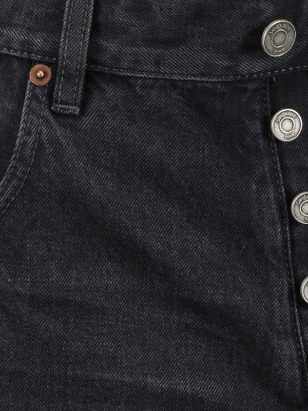 SAINT LAURENT ブラック ショートパンツ Saint Laurent フレイド ショートパンツ | ブラック | FARFETCH JP