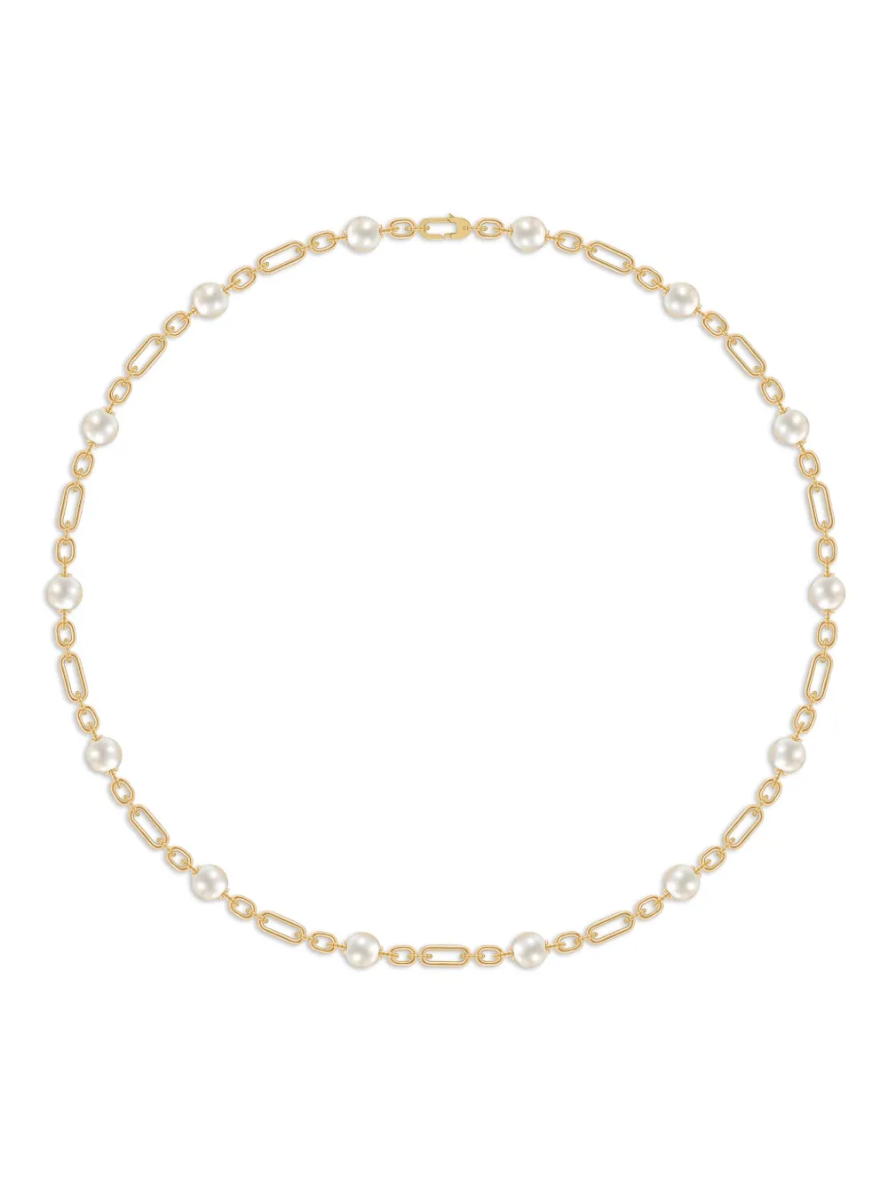 ROSEKEY 18K yellow gold Lock Your Love Akoya pearls necklace - Oro