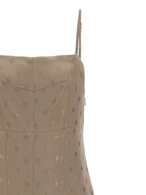 【関税込み】fendi SATIN MIDI DRESS FENDI Satin Midi Dress | Grey | FARFETCH