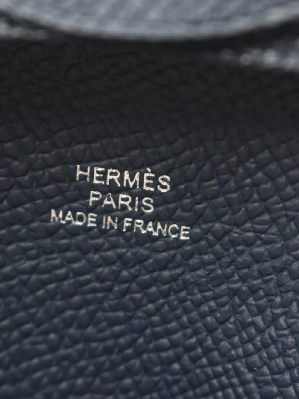 Pre-owned Hermes 2024 Calvi Duo Coin Purse In Blue