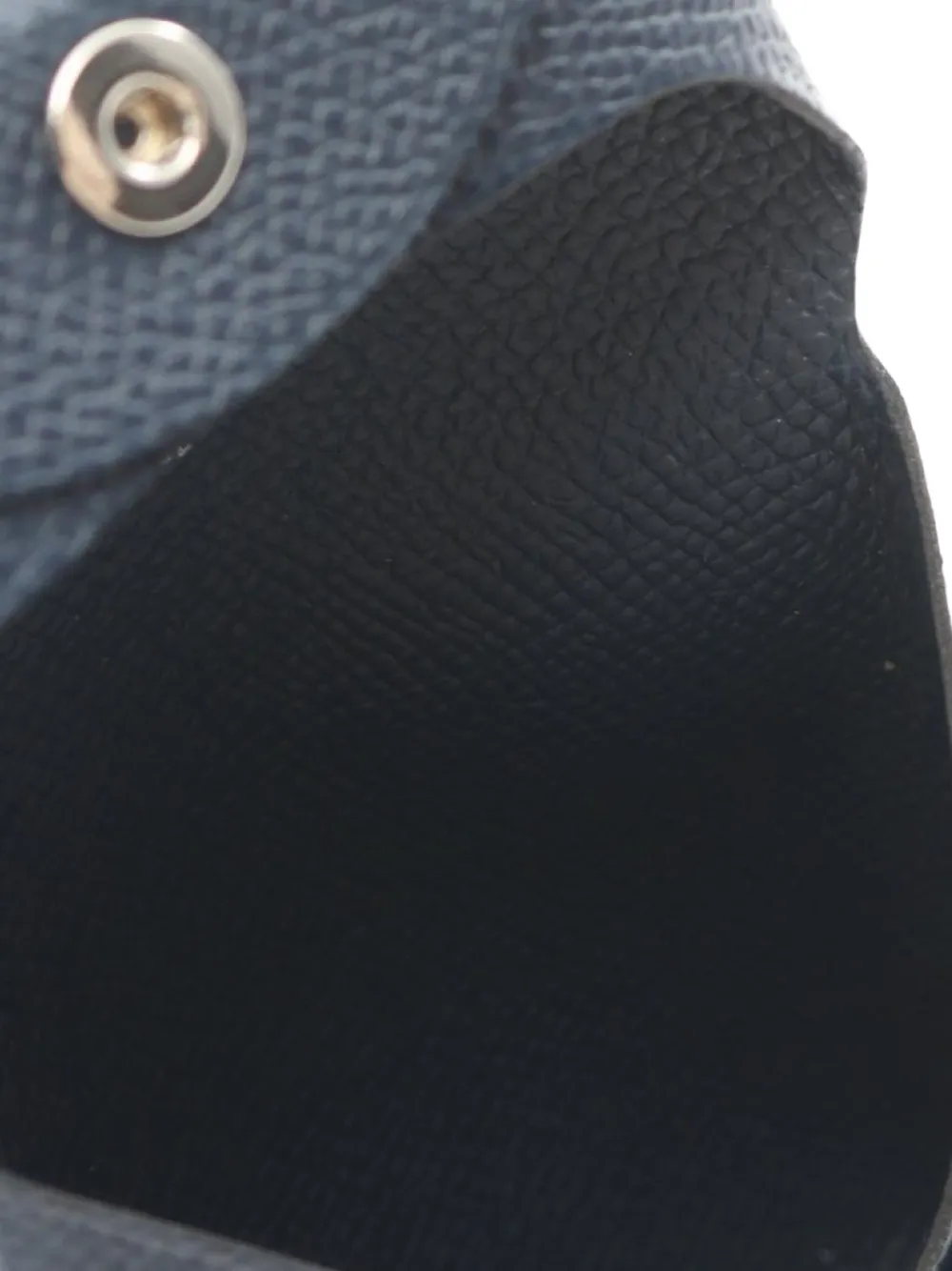 Pre-owned Hermes 2024 Calvi Duo Coin Purse In Blue