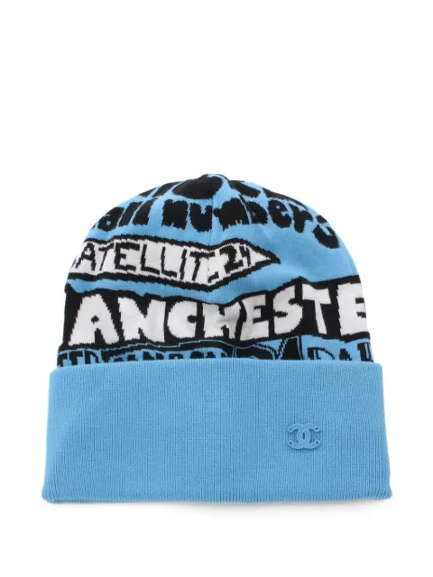 CHANEL Pre-Owned 1986-1988 intarsia-knit beanie 