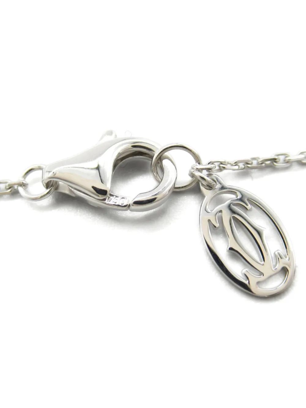 Pre-owned Cartier 2010s 18k White Gold Galanterie Diamond Necklace In Silver
