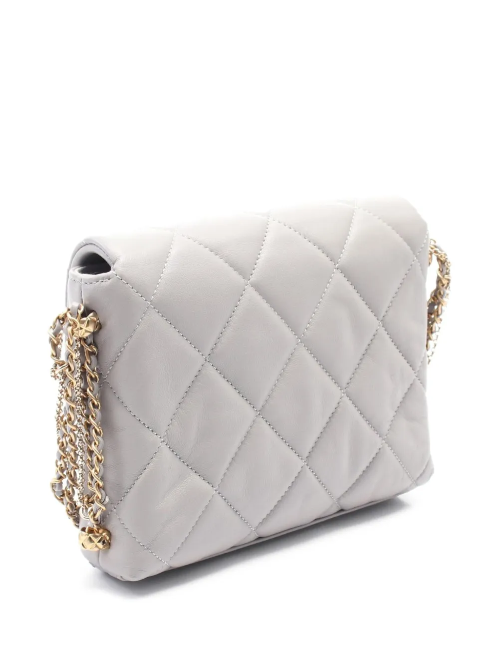 Pre-owned Chanel 2021 Matelassé Cross Body Bag In Grey