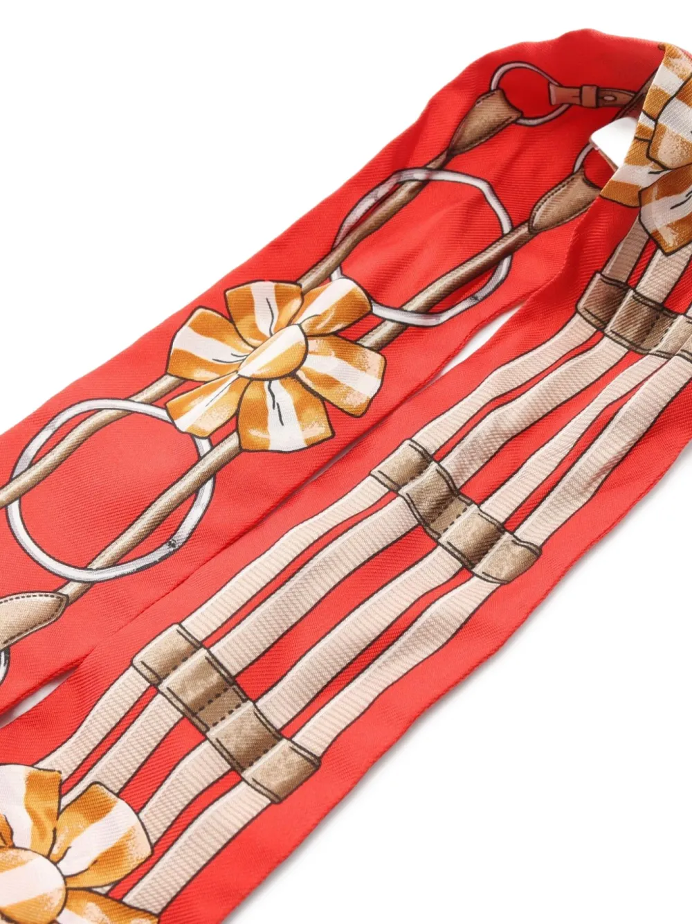 Pre-owned Hermes 2010 Jumping Twilly Scarf In Red