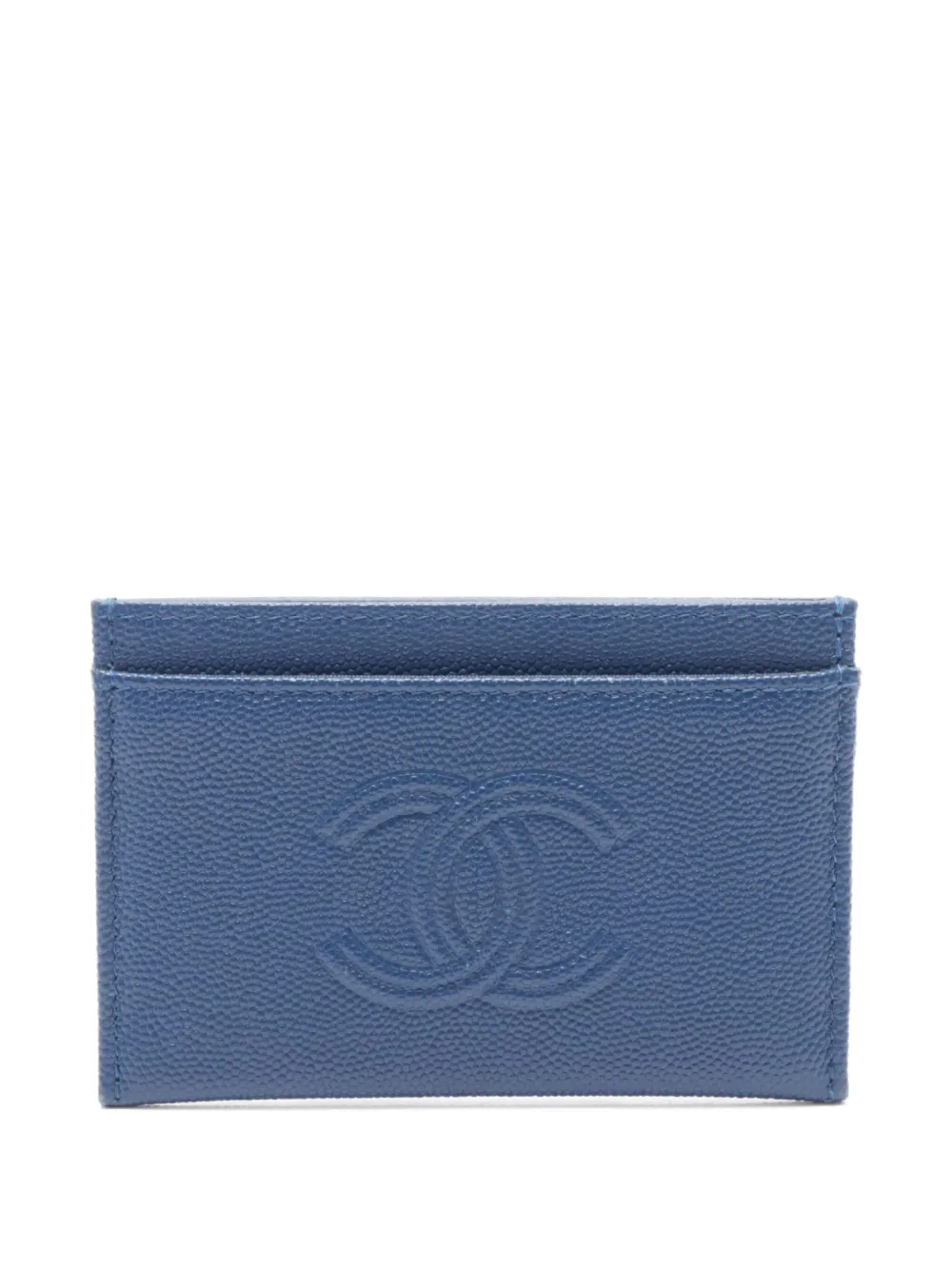 CHANEL Pre-Owned tarjetero con efecto caviar 2019 | azul | Image 1