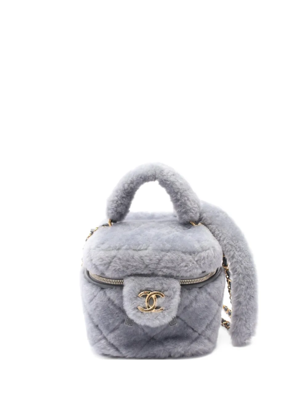 CHANEL Pre-Owned 2021's shearling vanity case | Grey | Image 1