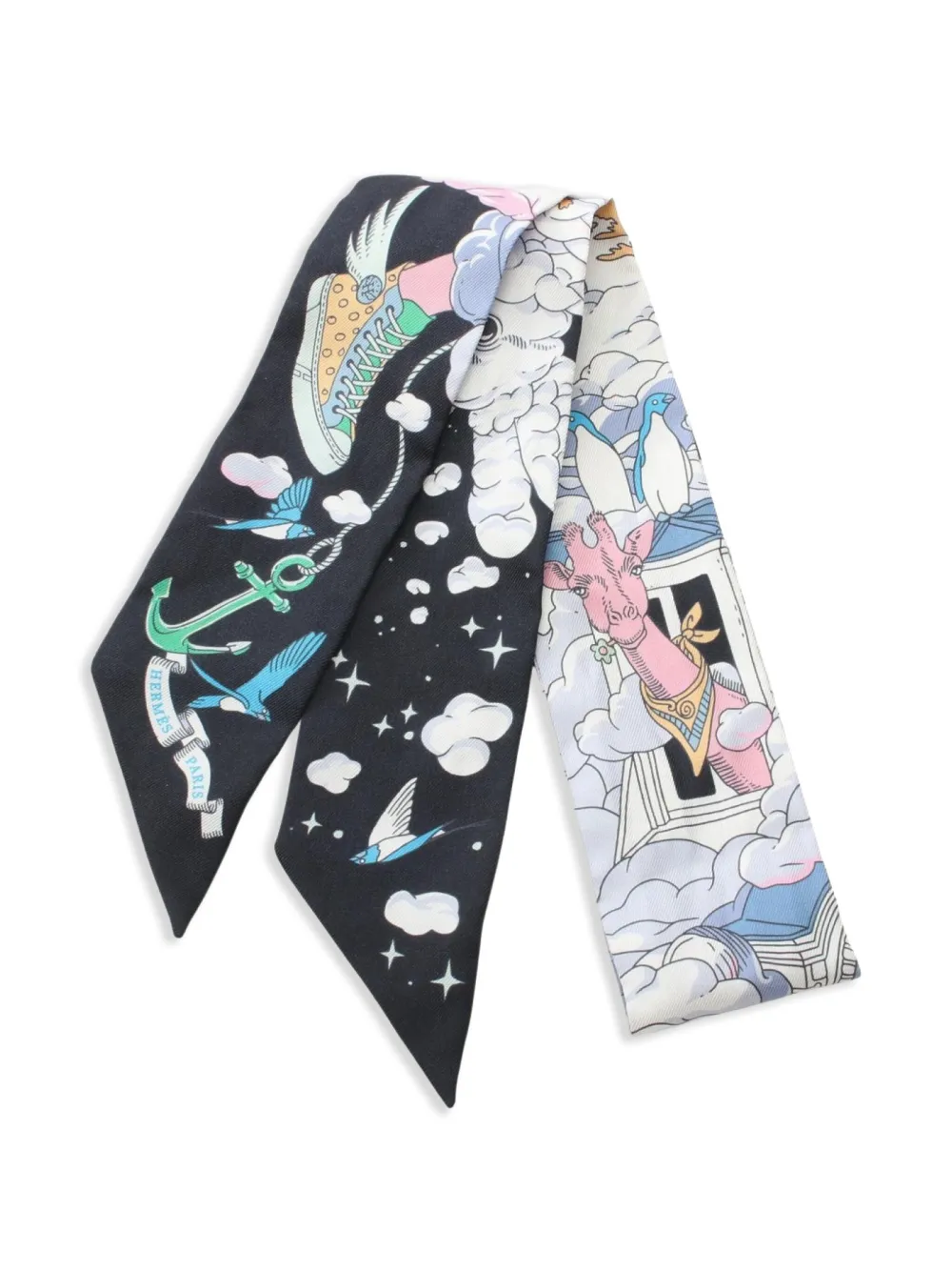 Hermès Pre-Owned 2010s Sur Mon Nuage スカーフ - ブラック Hermès Pre-Owned 2010s Sur Mon Nuage スカーフ - ブラック