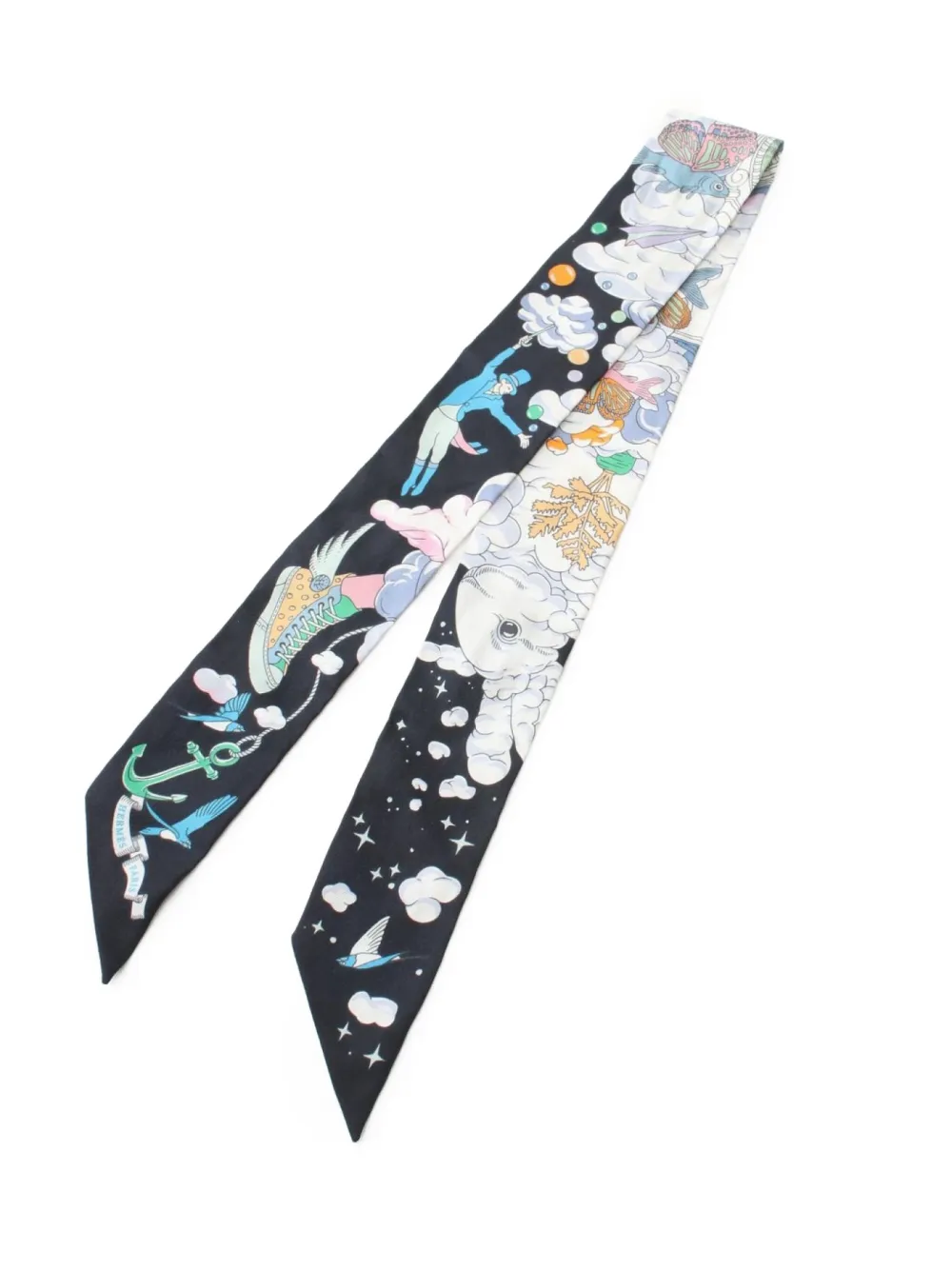 Pre-owned Hermes 2010s Sur Mon Nuage Scarf In Black
