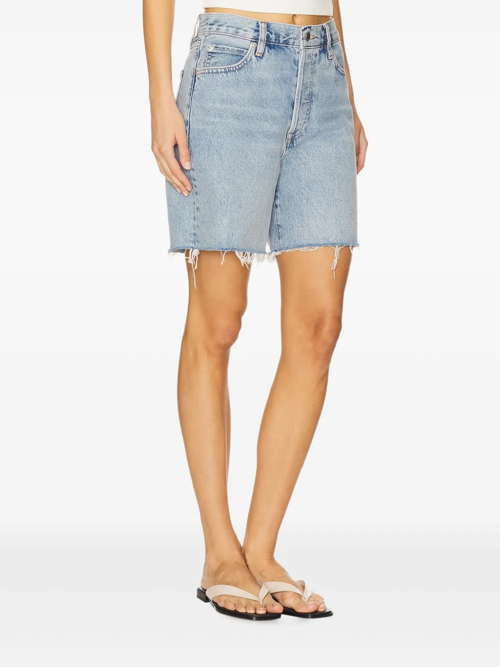 FRAME Gerafelde shorts Blauw