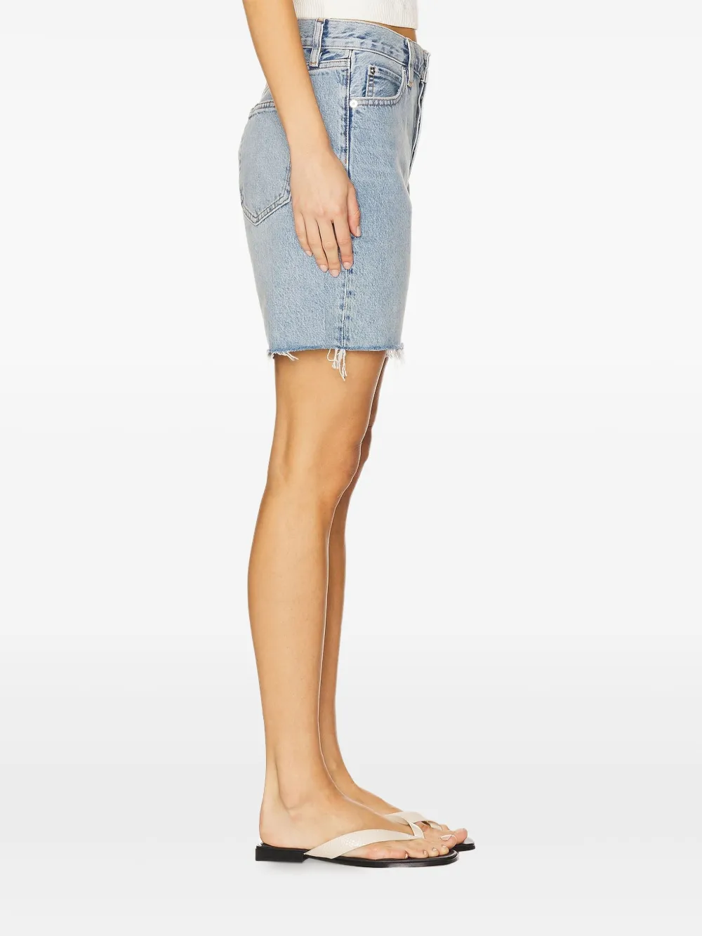 FRAME Gerafelde shorts Blauw