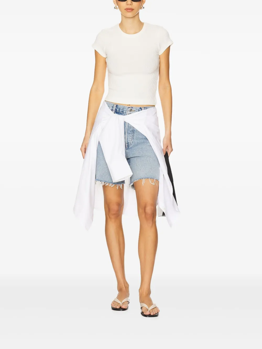 FRAME frayed denim shorts | Knee-Length Shorts | Image 2