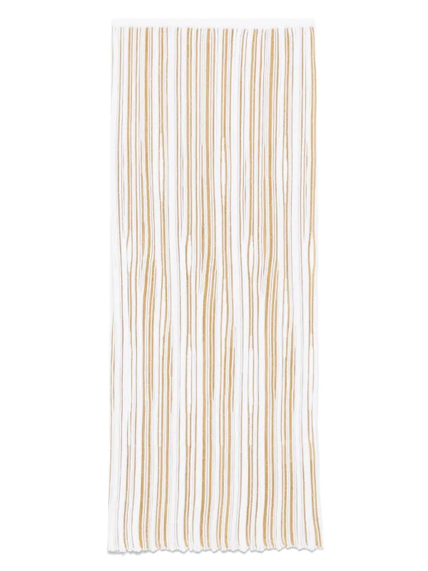 Giambattista Valli Ribbed Midi Skirt in Gold