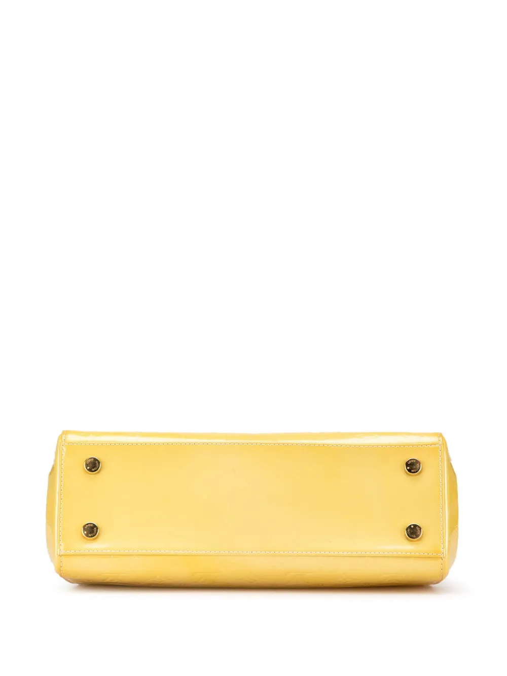 Pre-owned Louis Vuitton 2012 Monogram Vernis Brea Mm Satchel In Yellow