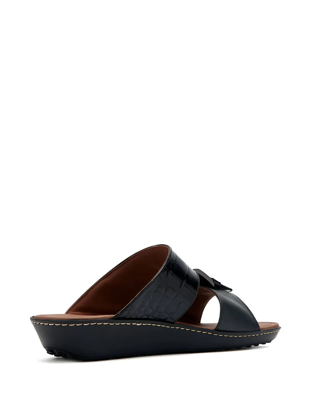 Tod's crocodile-embossed leather sandals Black