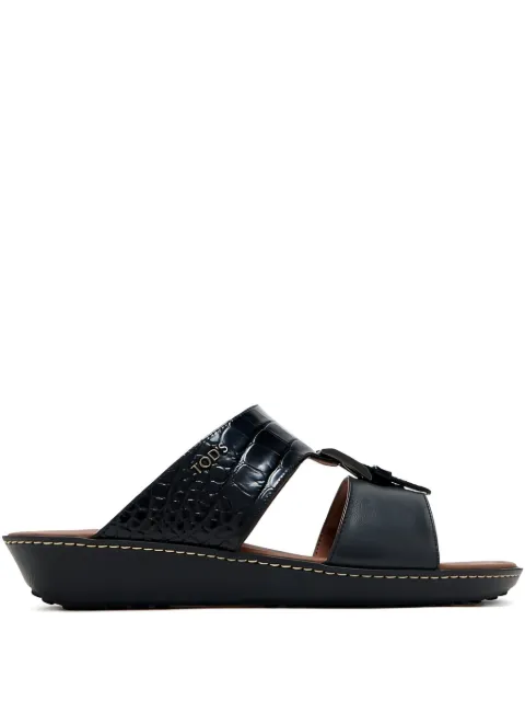 Tod's crocodile-embossed leather sandals