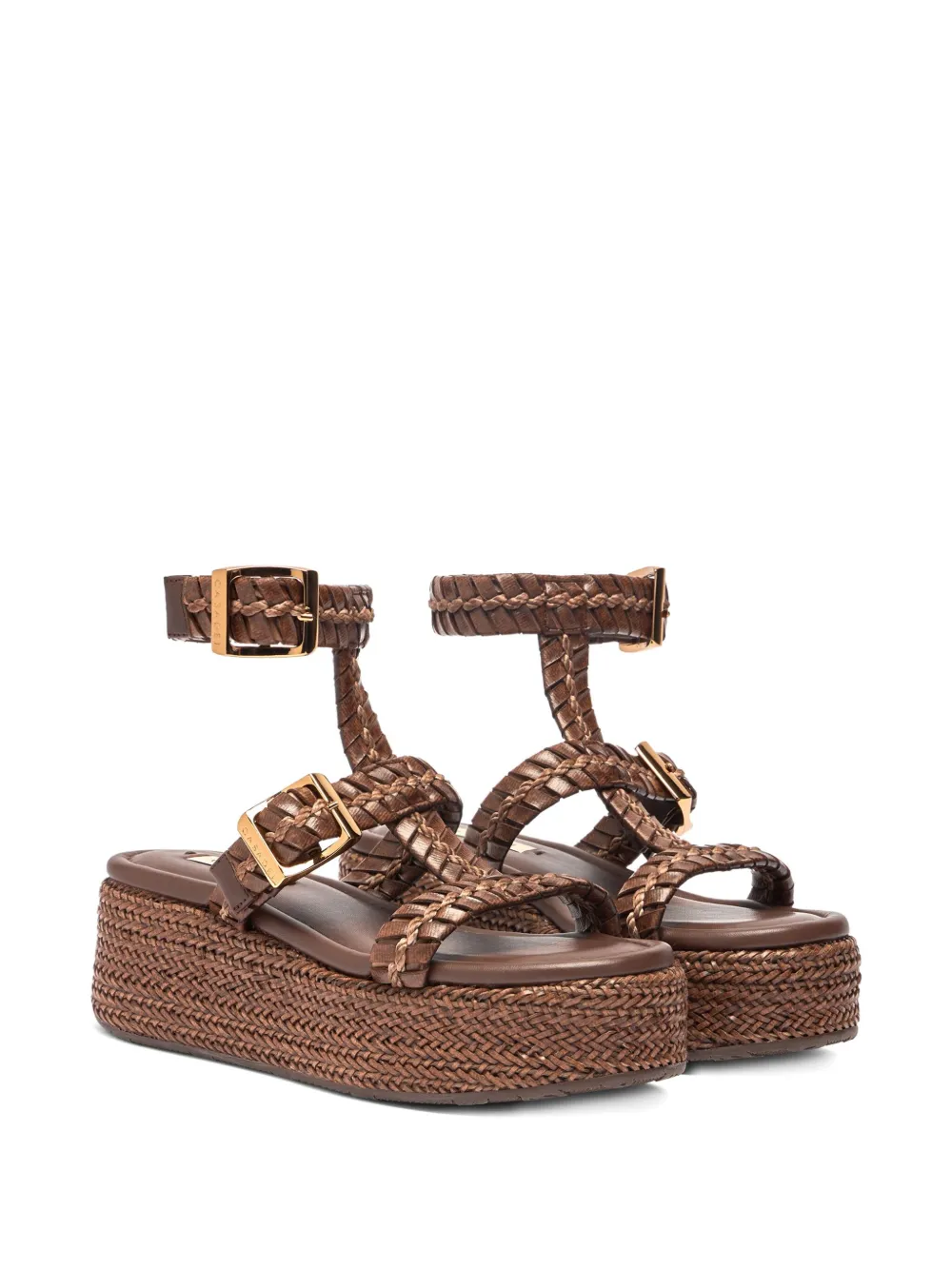 Casadei braided-strap heeled sandals Brown