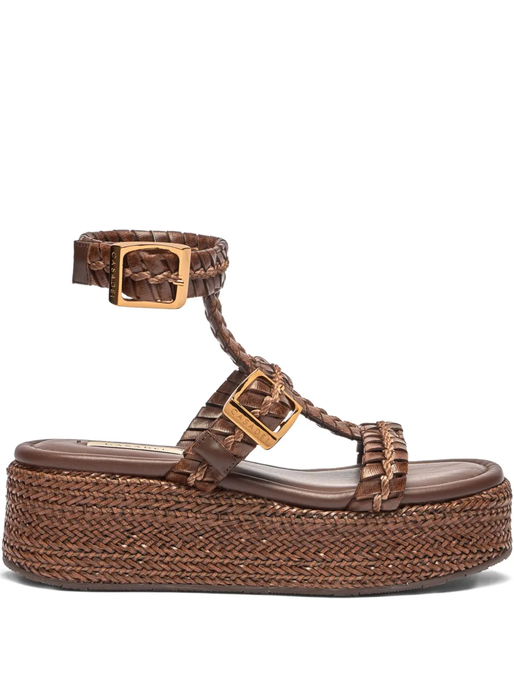 Casadei braided-strap heeled sandals Brown